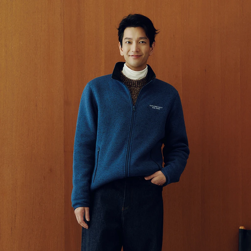 Semir سترة الرجال الاستاتيكيه هيذر متماسكة البريدي الوقوف طوق 2025 الخريف الشتاء التطريز قمة الموضة غير رسمية الملابس الرجالية