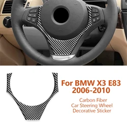 For BMW X3 E83 2006-2010 Car-styling Carbon Fiber Car Steering Wheel Decorative Stickers Interior Modified Auto Accessoriess