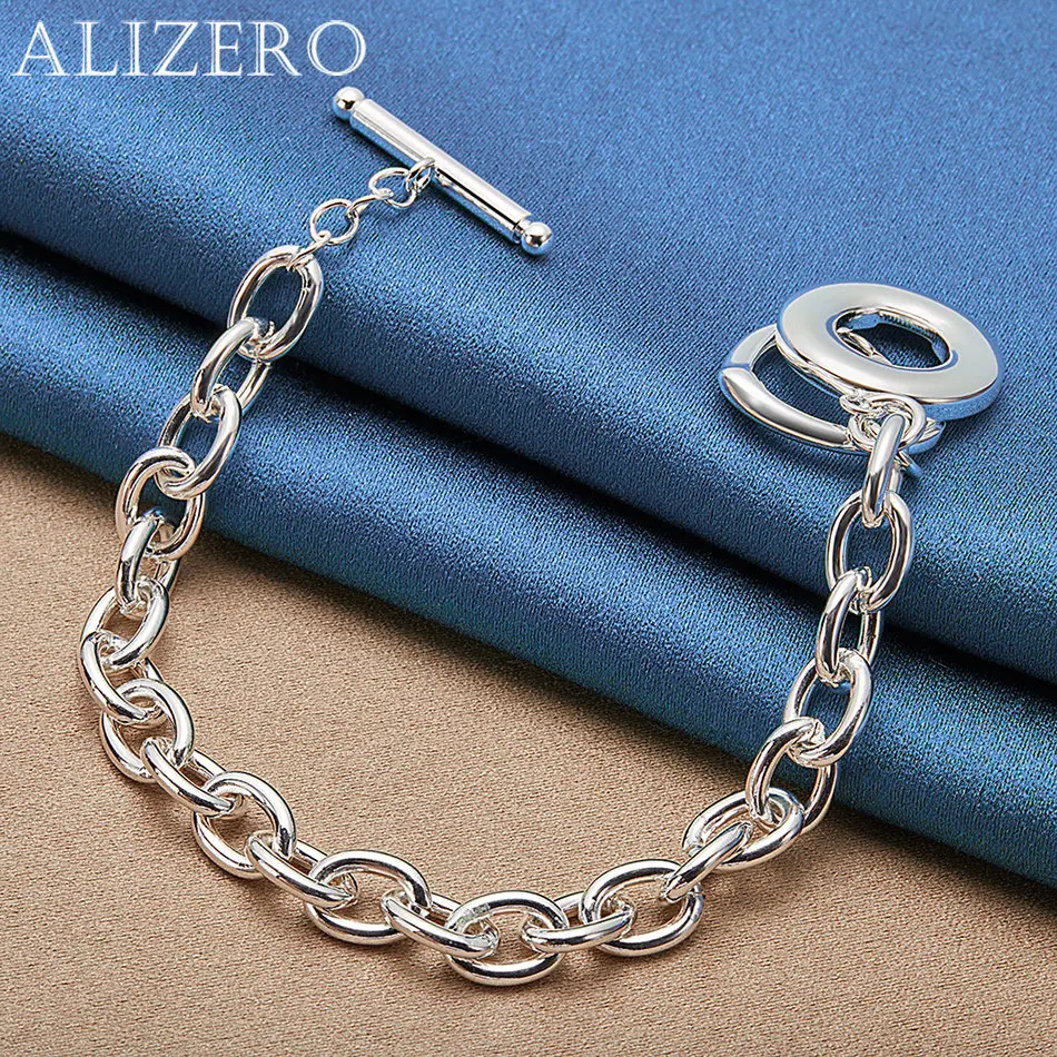 ALIZERO 925 Sterling Silver Heart Bracelets For Women Wedding Party Anniversary Gift Fashion Fine Jewelry