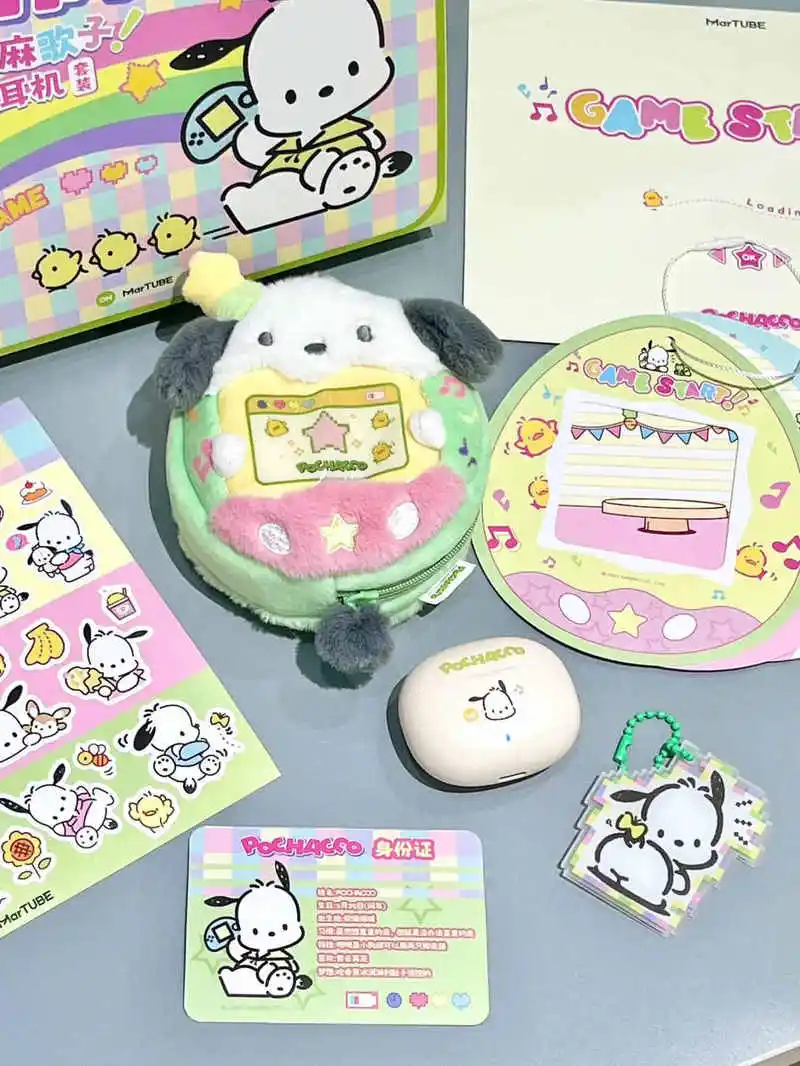 Pochacco earphones creative gift from Sanrio accompanied gifts ，Earphones Limited Edition Special Birthday Gift tamagotchi bag