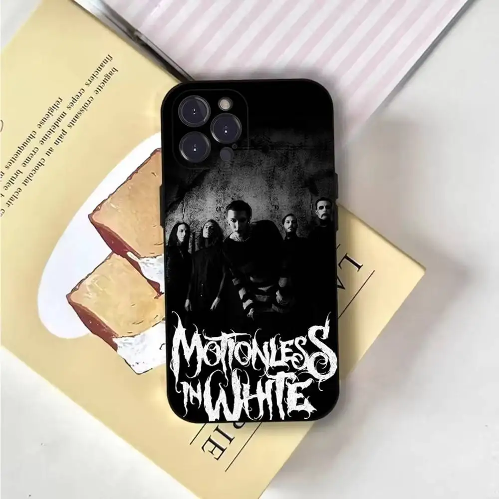 M-Motionless In Whites Phone Case For iPhone 17,16,15,14,13,12,Pro,Max,Plus,E,SE4,Air,Mini Black Soft Cover