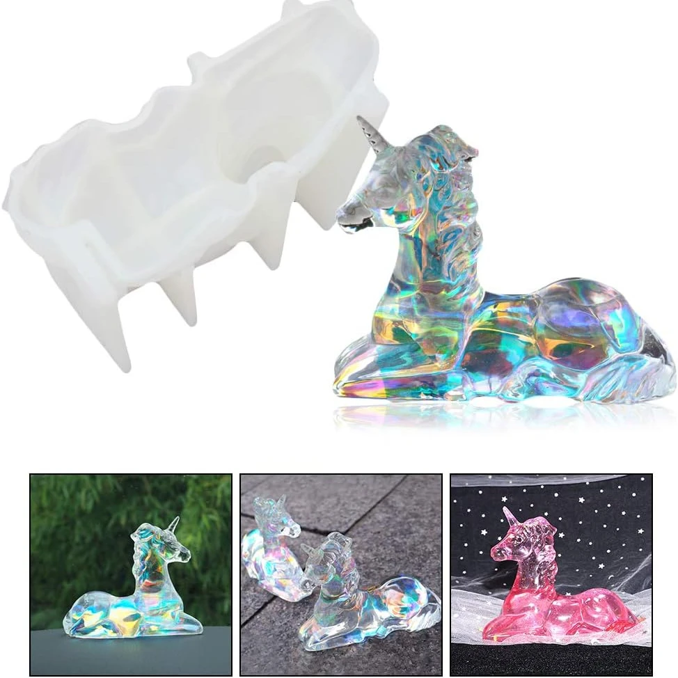 

Cute Unicorn Silicone Mold DIY Horse Aromatherapy Gypsum Epoxy Crystal Drip Molds Novelty Shiny Crafts Decorations Molds Gifts