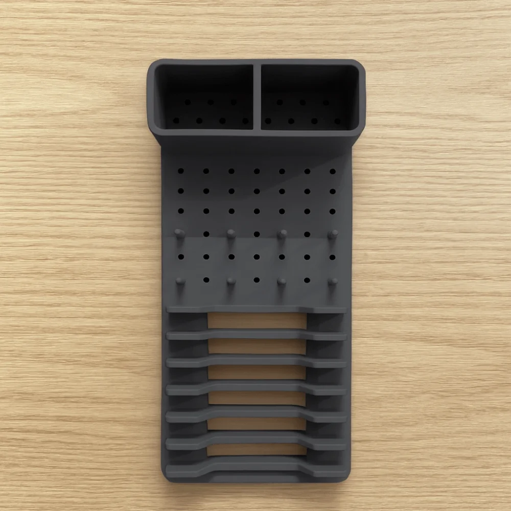 Durable Silicone Dish Drying Rack Heat-resistant Folding Dish Drying Mat Drain Design Non-Slip Tableware Storage Holder Kitchen