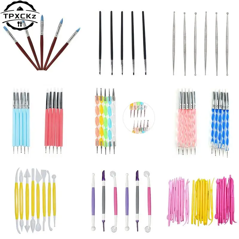 النحت السكر النمذجة القاطع الطين النحت أداة ل فرشاة التنقيط مسمار الفن الفخار الطين أدوات DIY بها بنفسك نحت النحت أدوات