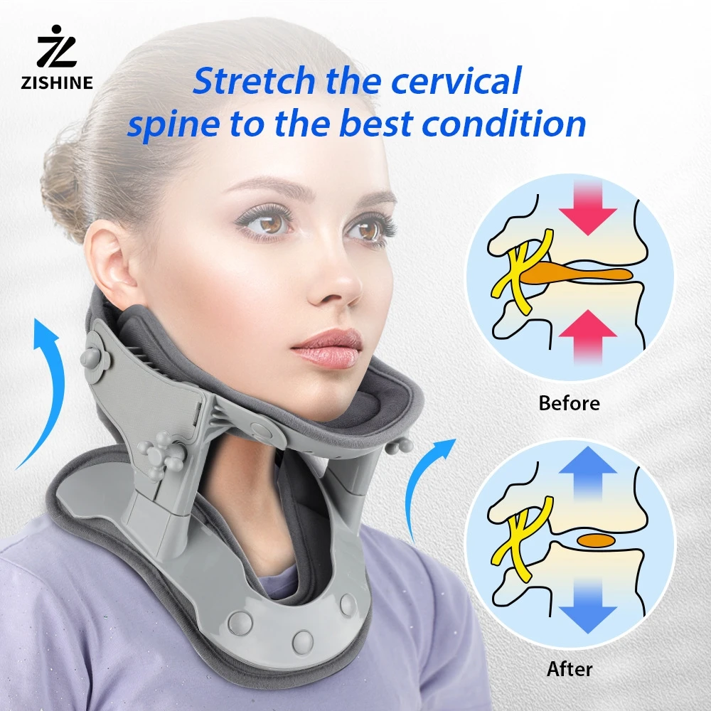 

Neck Cervical Traction Adjustable Heating Cervical Support Posture Correction Collar Stretcher Neck Retractor for Chirdren Adult
