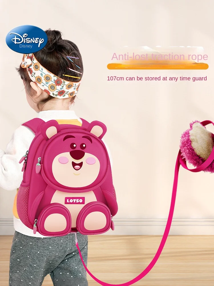 Disney Girl Kindergarten Backpack Lotso Student Shoulder Orthopedic School Bag Light Water Proof Kids Gifts Mochilas Escolares