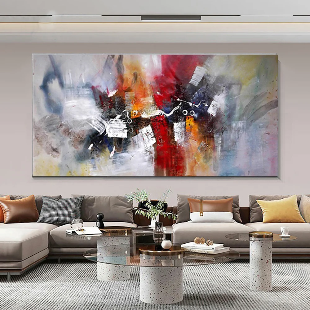 

Large Abstract Red Wall Art Texture Painting on Canvas Hand Painted Artwork for Living Room Decor Contemporary Abstract Wall Art