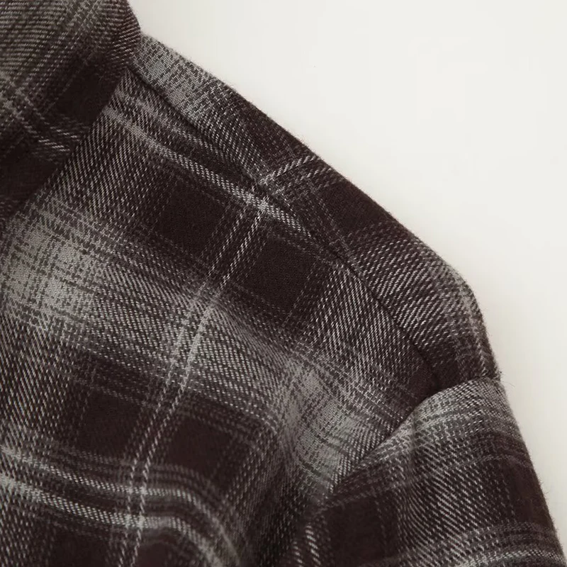 Outono turn-down colarinho manga longa solto retalhos camisa xadrez feminina cinched botão acima topos feminino chique casual wear 2025 novo