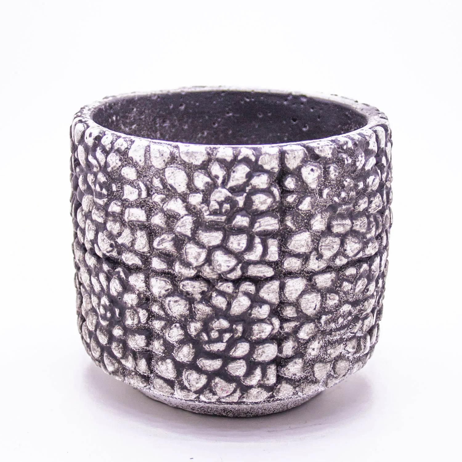 Black and white concrete flower pot 12x10 Cm