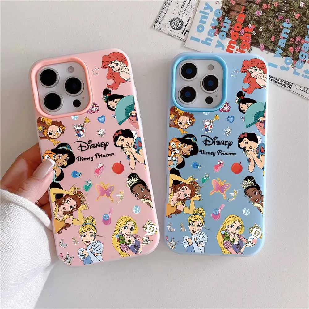 Coque de téléphone princesse Disney, étui à la mode pour iPhone 17 AIR 16 15 14 13 12 11 Pro Max Plus, coque mate au toucher
