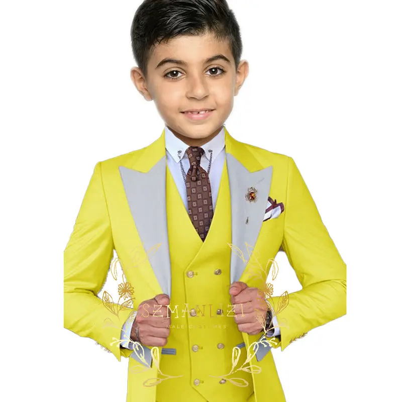 Boys Suits 3 Piece Slim Wedding Tuxedos Child Fashion Clothes Formal Outfits Kids Roupa Infantil Pra Menino Costume Kids Boys