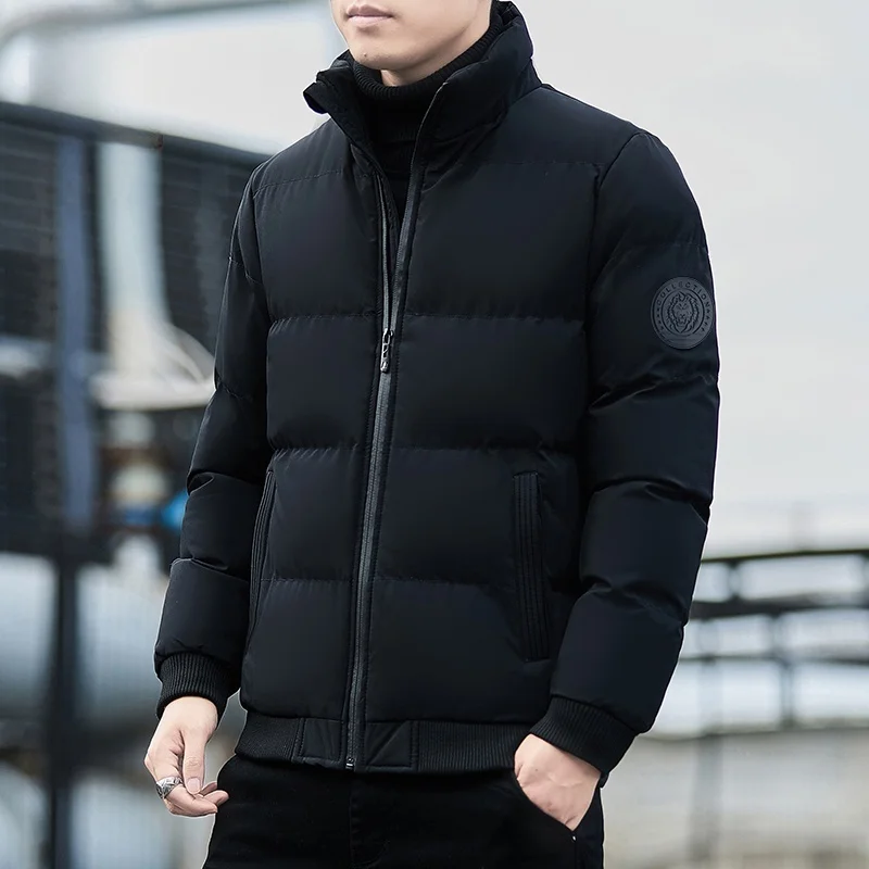 

Thiened Хлопковое мужское зимнее повседневное хлопковое пальто с универсальным воротником, осеннее теплое длинное пальто с хлопковой подкладкой