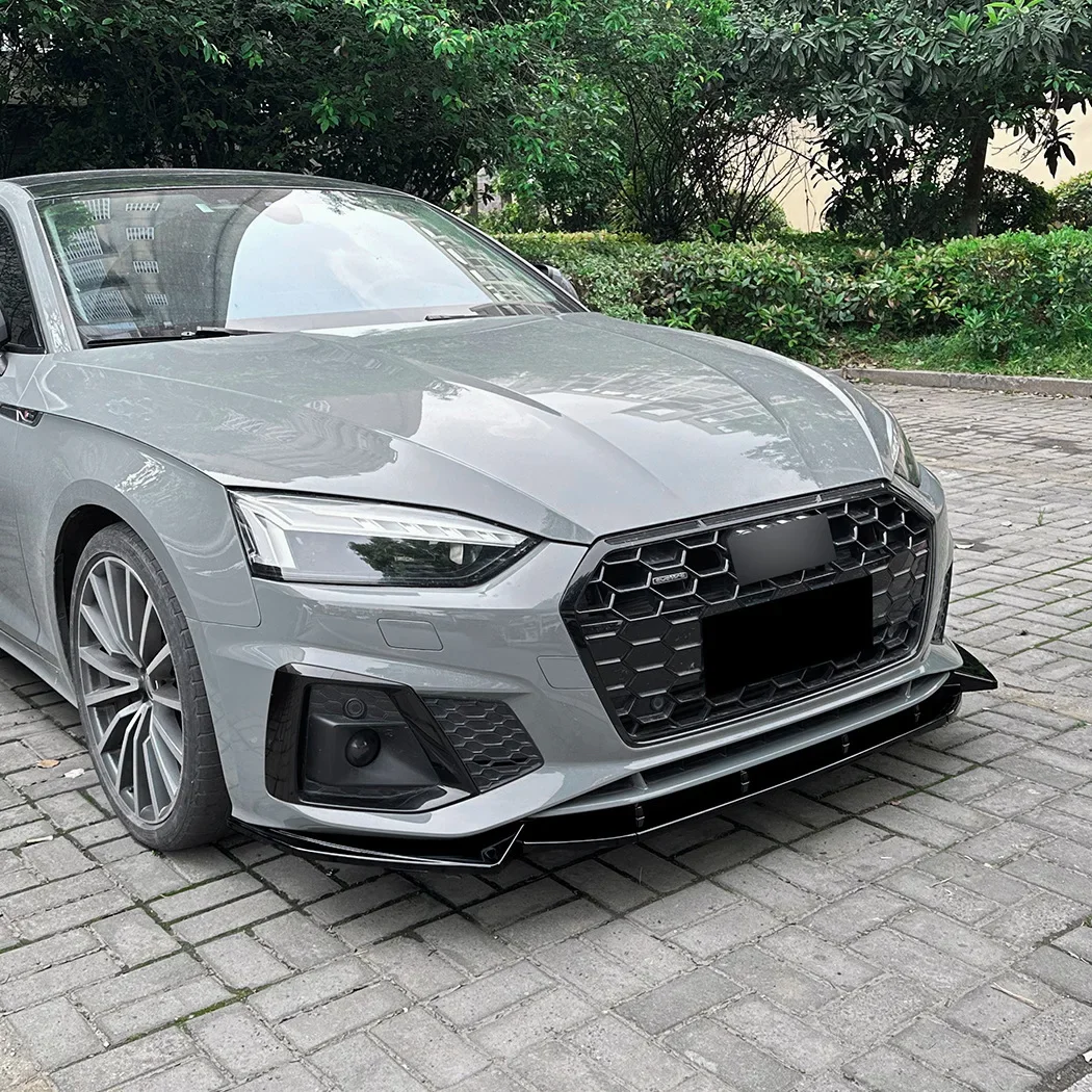 لأودي A5 S5 B9 B9.5 A5 8 واط TFSI TDI S-Line 2020-2024 سيارة الجبهة حافة مصد السيارة المفسد الفاصل الناشر التحديثية الجسم أطقم ضبط