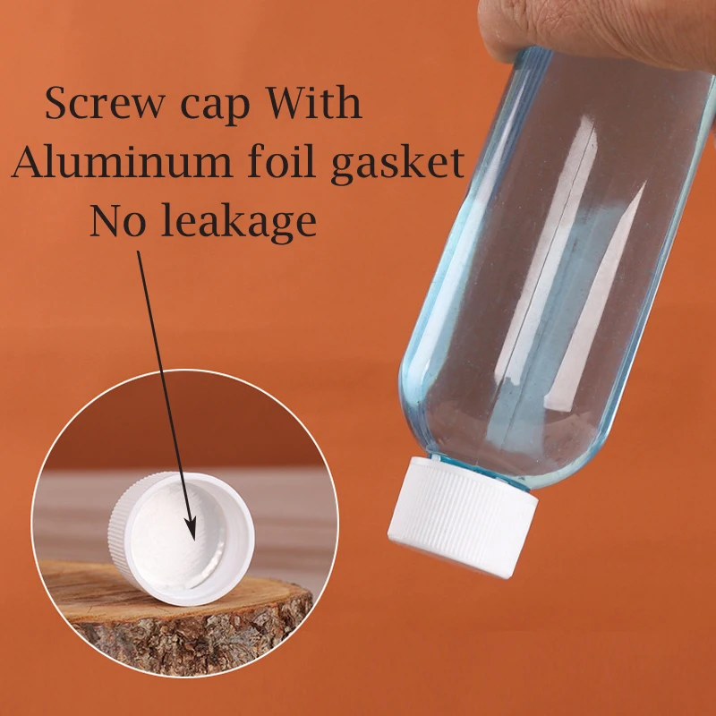 5Pcs 5/10/20/30/50/60/100/120/250ML Clear Plastic Seal Bottles with Screw Cap Portable Travel Sample Container for Lotion Water