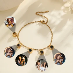 Multi Photo Projection Bracelet Adjustable Custom Bracelet With Picture Inside Couple Pet Family Jewelry Anniversary Gift
