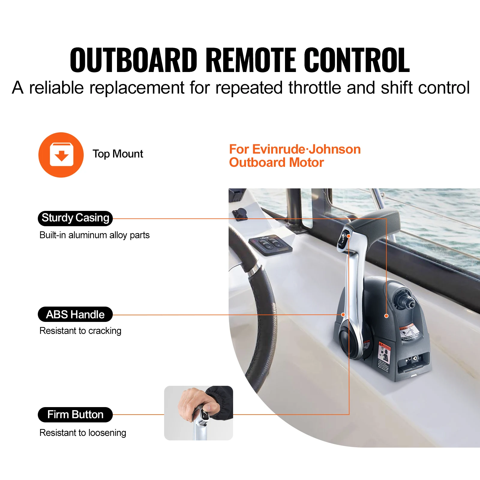 SucceBuy Boat Throttle Control 5006186 Top-Mounted Outboard Remote Control Box for Evinrude Johnson Marine Throttle Control Box