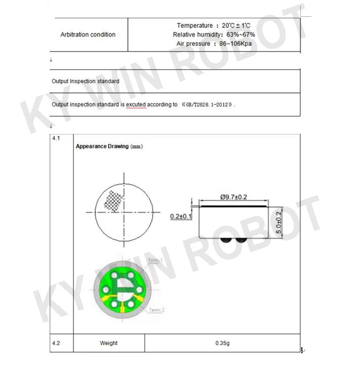 10 STÜCK/SET 9X7X5mm 9750 MIC Kapsel Elektret-Kondensatormikrofon Unidirektional Störungsfrei Hohe Empfindlichkeit Doppelte Kapazität – Detail 2