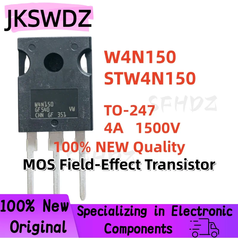 

Excellent Quality 5/10/20PCS 100% Brand New W4N150 STW4N150 TO-247 4A 1500V MOS Field-Effect Transistor