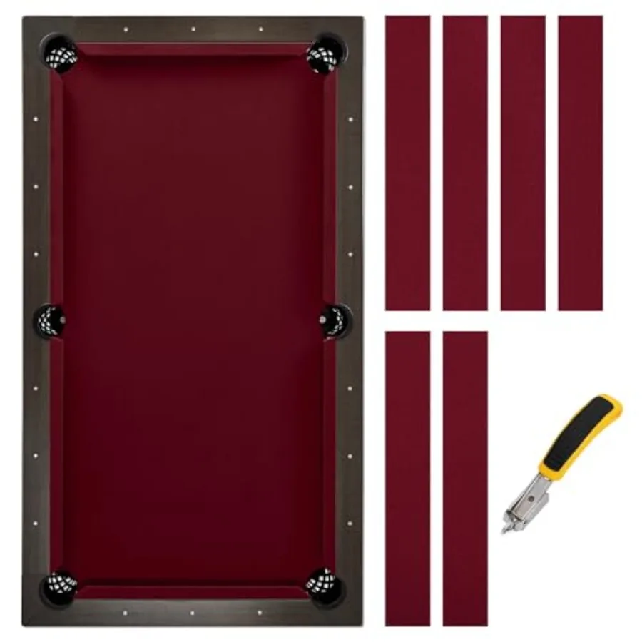 

Фетр для бильярдного стола 9 футов, комплект для замены с 6 полосками ткани и инструментом для удаления скоб - B