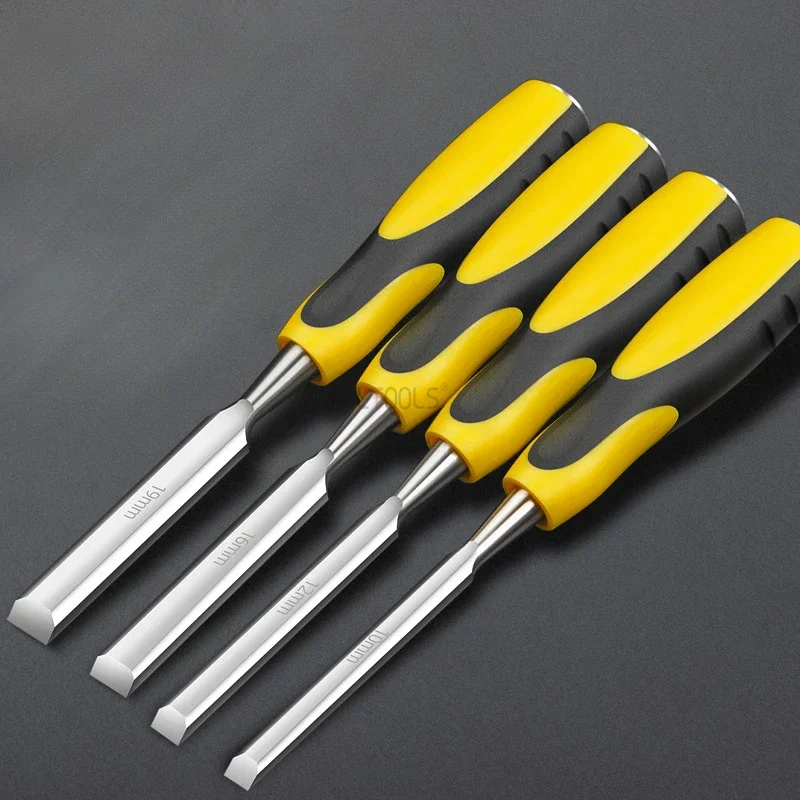 Professional Wood Chisel Set 6-24mm Steel for Woodworking Flat Chisels DIY Woodworking Ergonomic Woodcut Carving Knife Tools Set