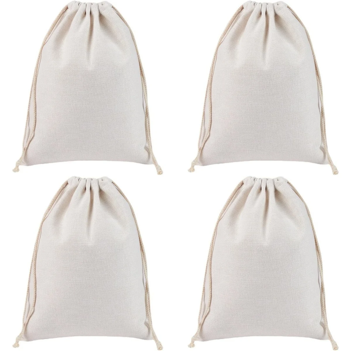 

10 PCS Sublimation Blank Drawstring Bags Linen Burlap Drawstring Bag Present Bags with Drawstring For Heat Tranfer Print ﻿