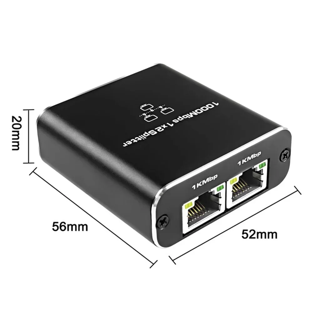 1 to 2 Gigabit Ethernet Adapter Internet Network Cable Extender Rj45 Connector for PC TV Box Router Sharer