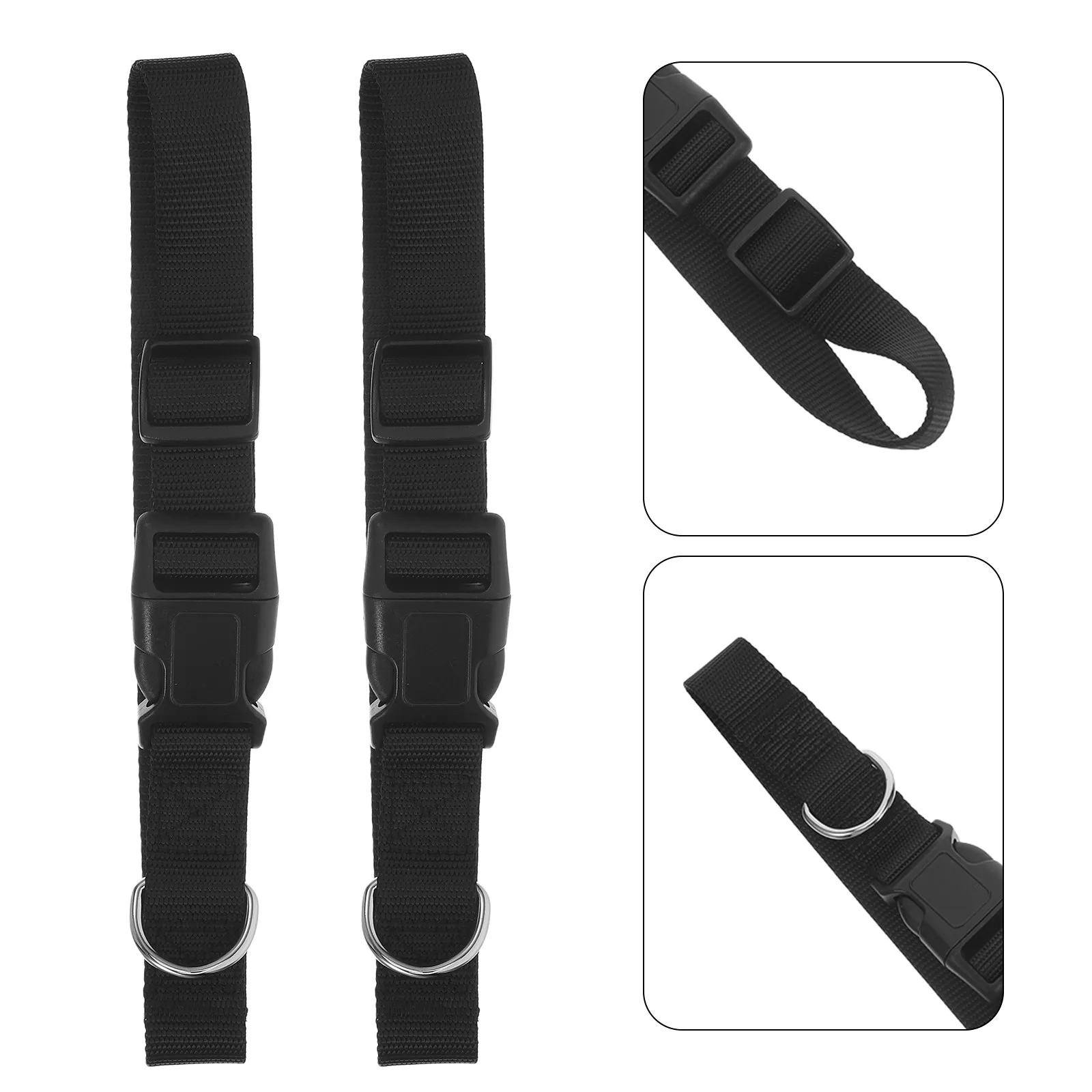 Adjustable Livestock Collars 5 Pack Black D Ring Quick Release Buckle for Sheep Goats Cows ID Tags