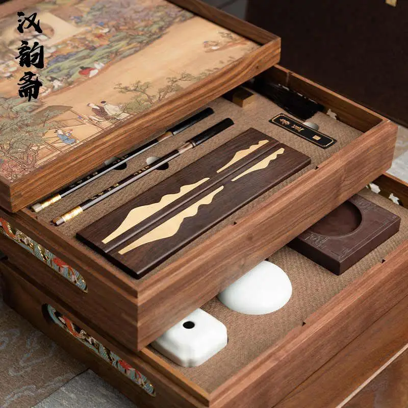 

Study Four Treasures Set Duan Inkstone Pen and Ink Paper Inkstone Full Set of Brushes Professional Inkstone Calligraphy