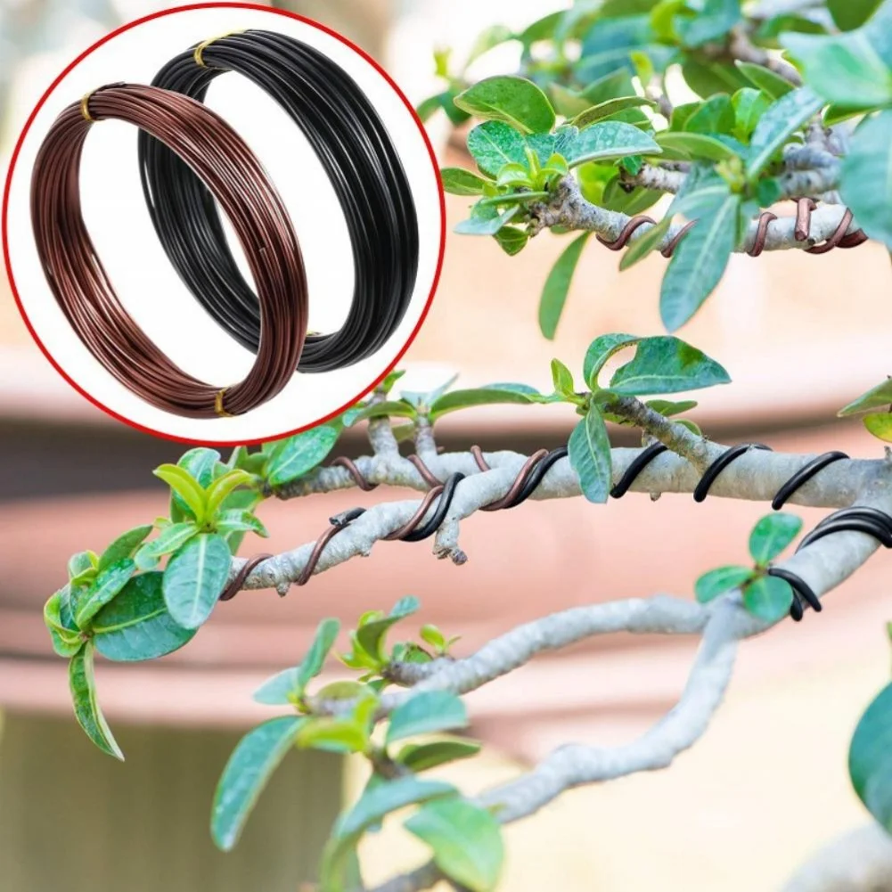 Aluminum Bonsai Wire Collection 6 Rolls 10 Meters Each Three Thicknesses 1mm 1.5mm 2mm and Matching Wire Plier