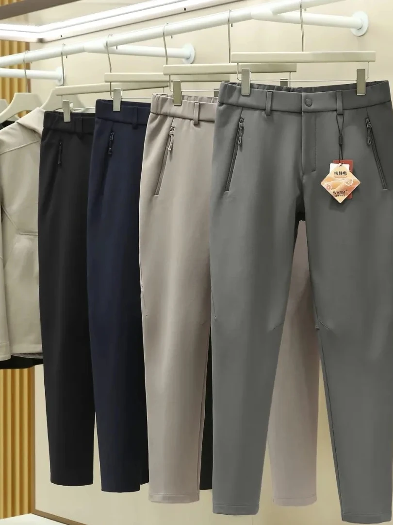 

Изысканные мужские брюки прямого кроя с 3D-пошивом, на флисовой подкладке, для активного отдыха, ветрозащитные, осенне-зимние, с низкой посадкой