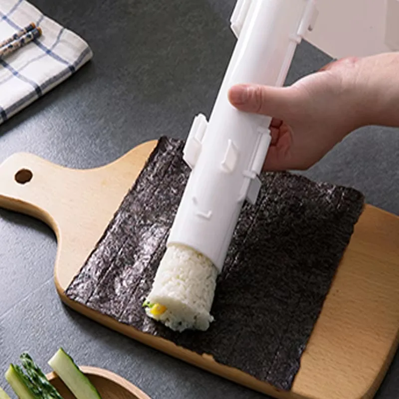 

Newest Quick DIY Sushi Maker Set Machine Rice Mold Bazooka Roller Kit Vegetable Meat Rolling Tools Kitchen Gadgets Accessories