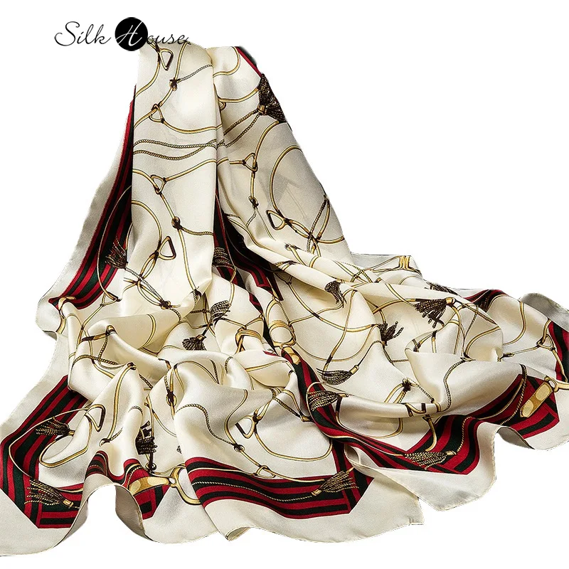 

Женская модная одежда, шарф из 100% натурального шелка шелковицы, женский универсальный тонкий шарф, длинная солнцезащитная шаль