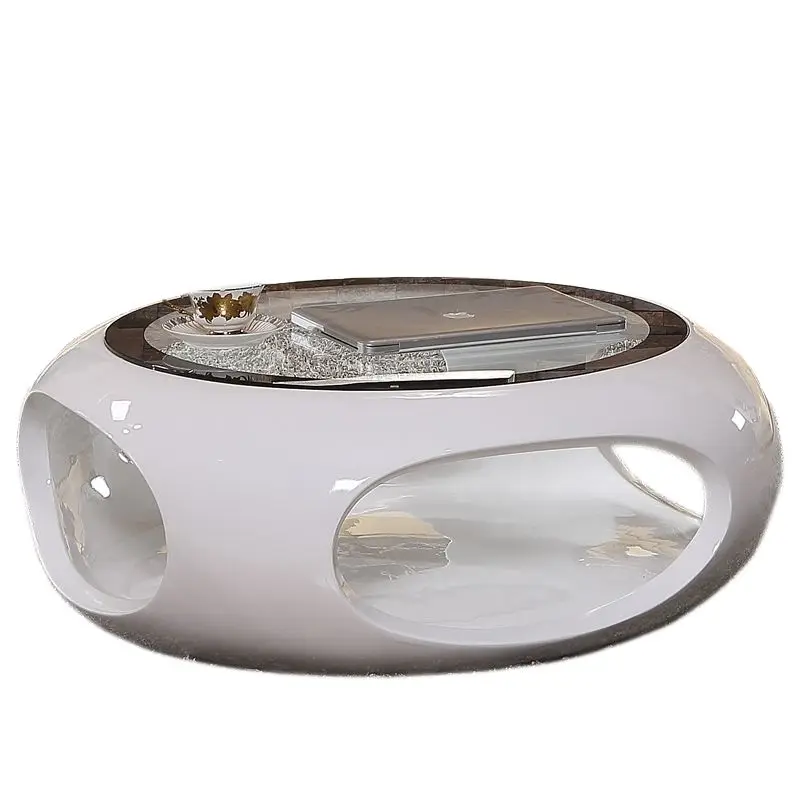 Simple Tempered Glass Coffee Table round Small Tea Table Modern Creative Personalized Living Room