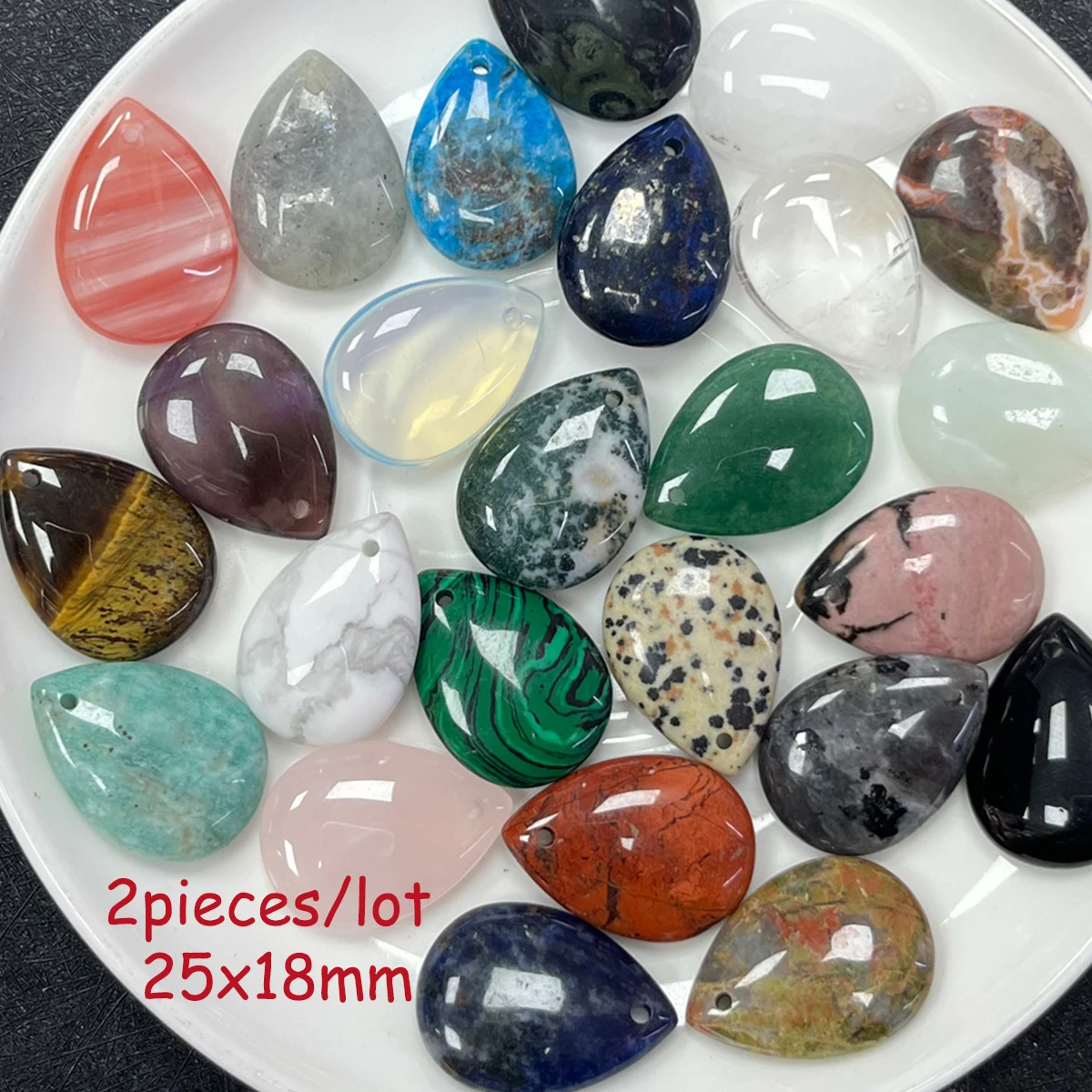 2pieces/lot Charms Crystal Natural Stone Pendant Water Drop Shaped Pendants for DIY Women Necklace Jewelry Making Accessories
