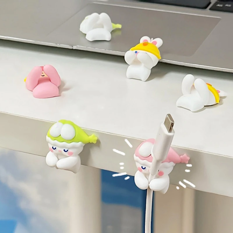 2pcs Cartoon Cable Winder Kawaii Cable Organizer USB Charger Data Line Cable Holder Earphone Wall Hooks Hanger Desk Organizer