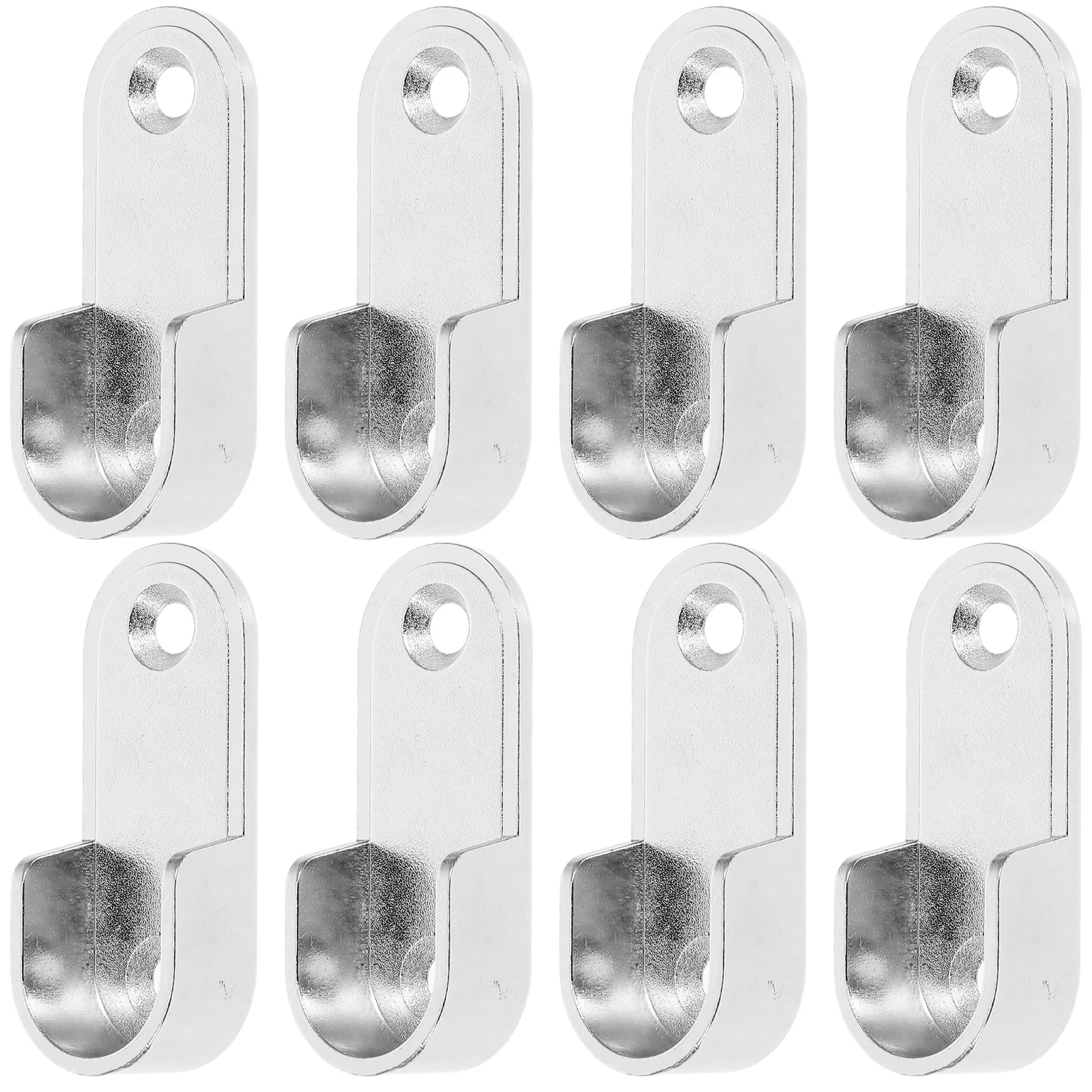 

8Pcs Stainless Steel Closet Rod Brackets 15Mm Heavy Duty Flange Socket Rod Holder Wardrobe Mounting Fixture Silver Finish Screws