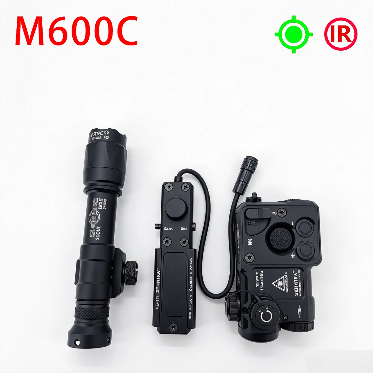 Tactical Green IR Sight Perst-4 Dual Output Scout Light With Pressure Switch For Airsoft AR15 AK47 M16 Hunting PEQ-15 NGAL Light