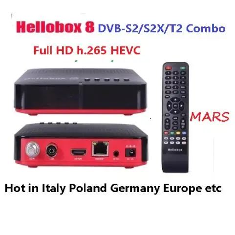 Новая версия Hellobox 8 DVB-S2/S2X/T2/комбинированный кабель Full HD H.265 HEVC 10-битный приемник спутникового ТВ DVB Set Top Box