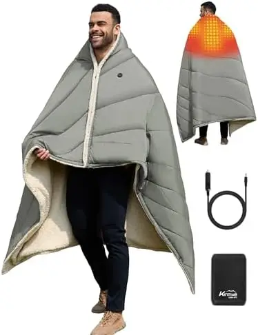 

Portable Heated Blanket 12V, 3 Heat Settings, Battery Operated for Camping, Travel, Car - 50"x70"