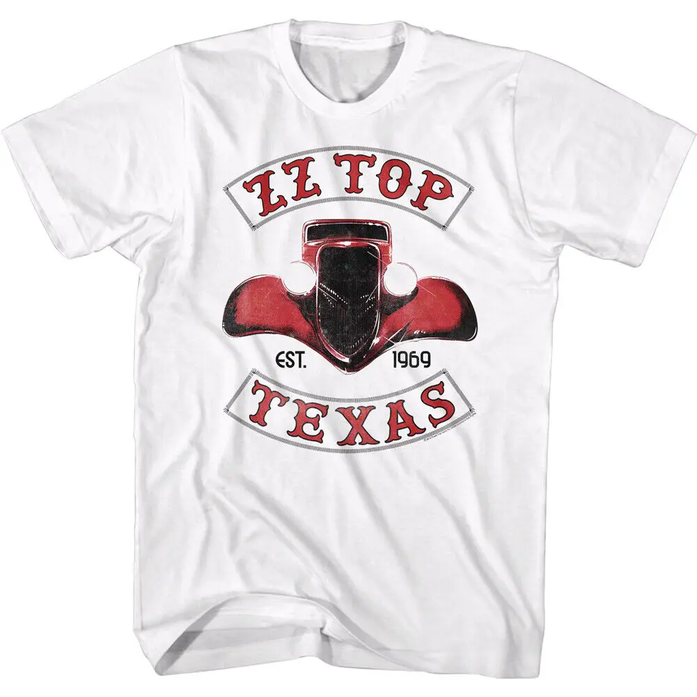 ZZ Top Mens T-Shirt New 1969 Texas Design White Cotton SM - 5XL