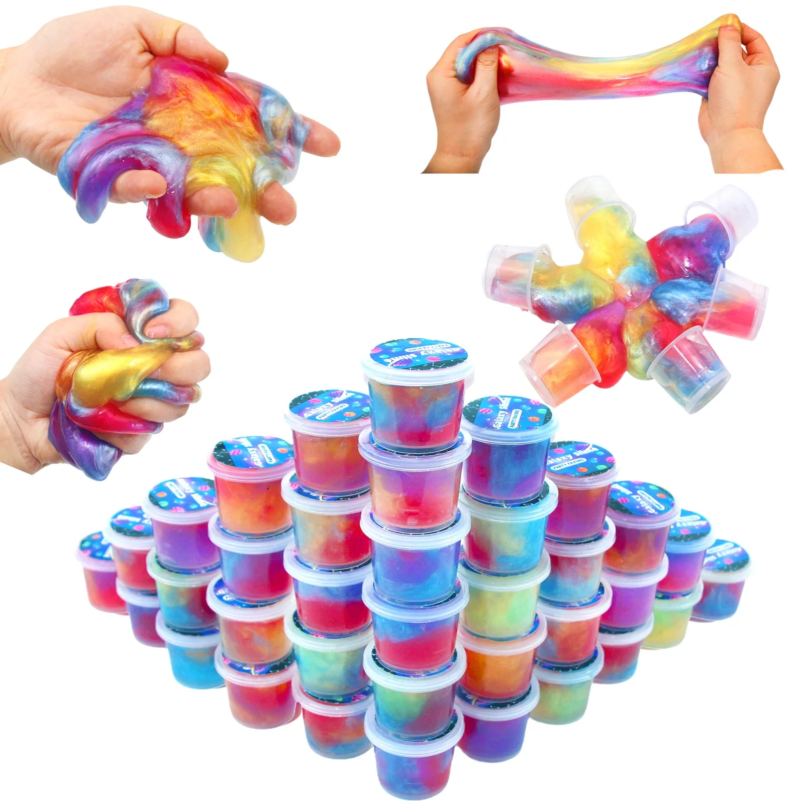 Slime encantos kit para hacer para criança colorido estrela argila 36 pçs falso água areia pele cola pitada diversão para hacer crianças brinquedos