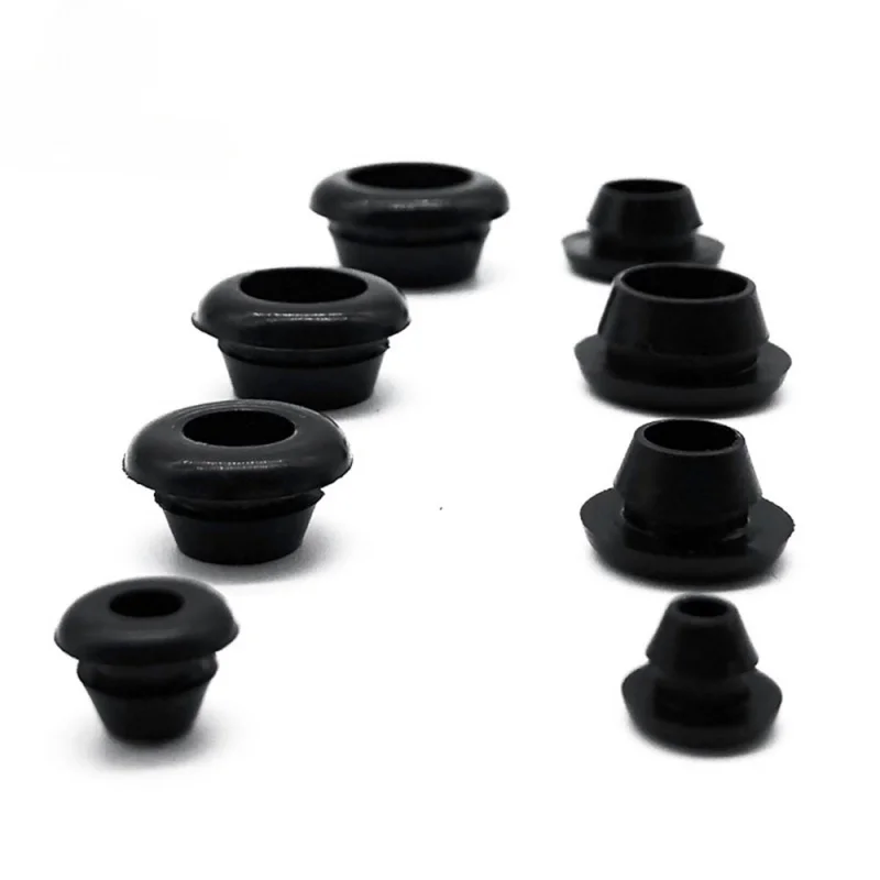 Maosu Black 3mm-50mm Rubber Snap-on Grommet Hole Plugs End Caps Bung Wire Cable Protect Bush
