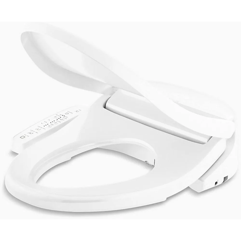 

Bidet Toilet Seat, Elongated, White, Hybrid Heater with Side Mounted Control Panel and Quiet Close Lid