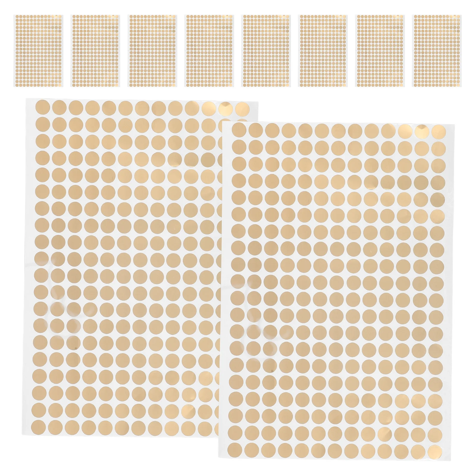 

10 Sheets Gold Round Sticker Dot Label Adhesive Coding Seal Labels For Gift Envelopes Packaging Copperboard Self-Adhesive