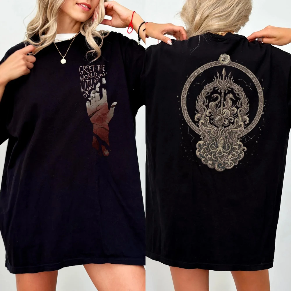 

Epic Musical Theme T-shirt, Odysseus Retro Mythology Pattern T-shirt Summer Pure Cotton Couple Loose Casual Shirt