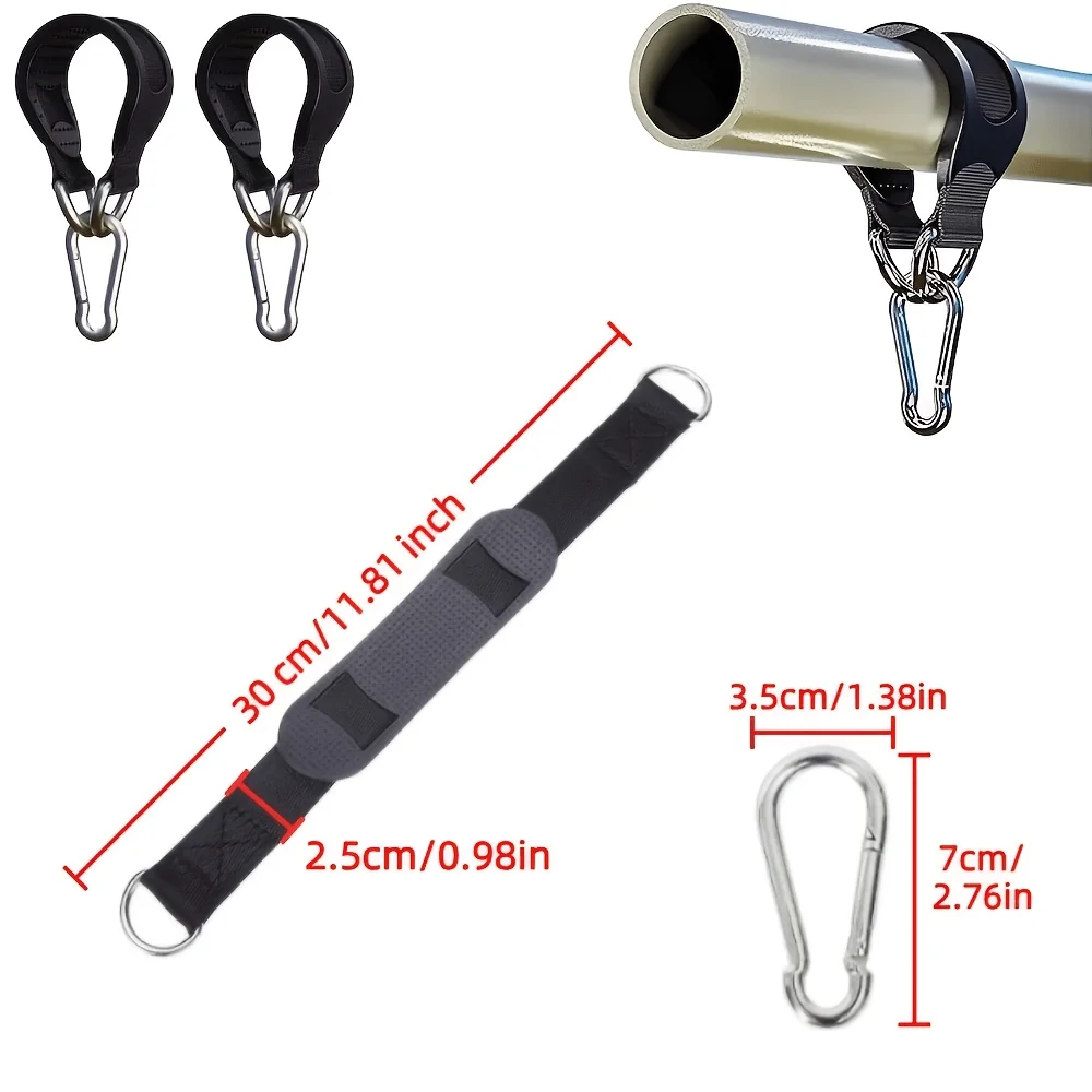 2pcs Extended Heavy-Duty Nylon Fitness Training Straps with Metal Hooks Multi-Functional Suspension Straps Durable Nylon Webbing image 3