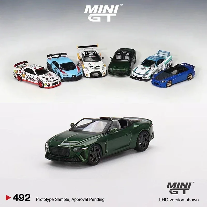 

MINI GT 1:64 модель автомобиля, бутадиен, муллайнер, сплав, литье под давлением, Scarab Green #492 LHD коллекция