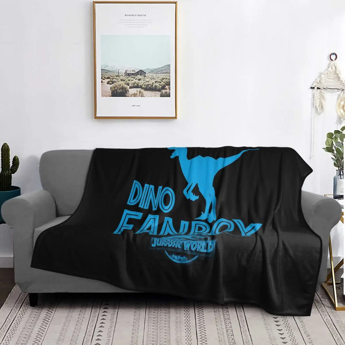 Dino Fanboy - Jurassic World Blanket Soft Warm Flannel Throw Blanket Cover for Bed Living room Picnic Travel Home Couch