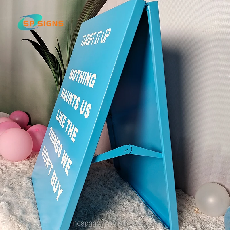 SP Custom Sidewalk Sign Advertising Board No Parking Sign Caution WET FLOOR Two Sides Pavement Sign a Frame Stainless Steel