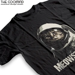 Coolmind U0012-T2 Astronaut Cat Print Men T Shirt Casual Exclusive Graphic Men Tshirt Unisex Tee Shirts